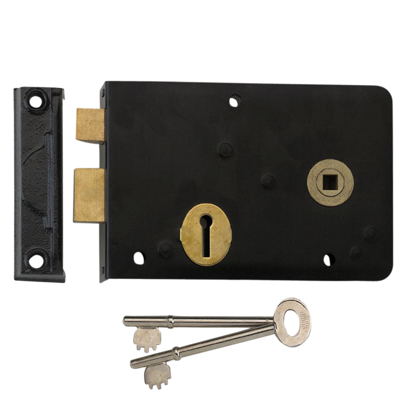 UNION 1439 152 mm Right Handed in Black Double Handed Rimlock