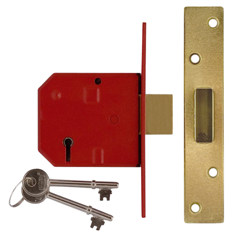 UNION 2134 5 Lever 3.0” Deadlock in Brass