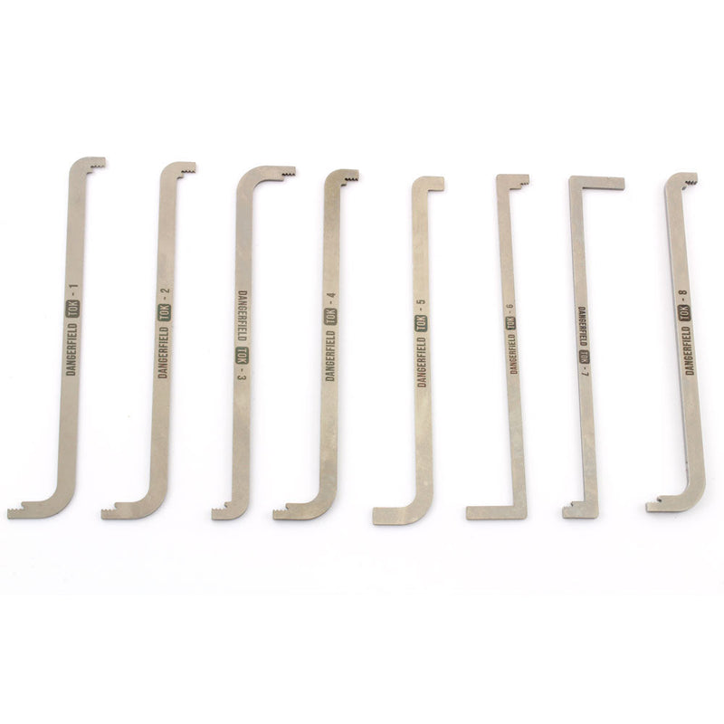 Dangerfield Extended TOK Top of Keyway Tension Wrenches + Case