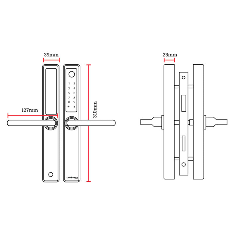 EA 230 Slim Line Smart Digital Lock for UPVC, Composite, Wooden & Aluminium Doors