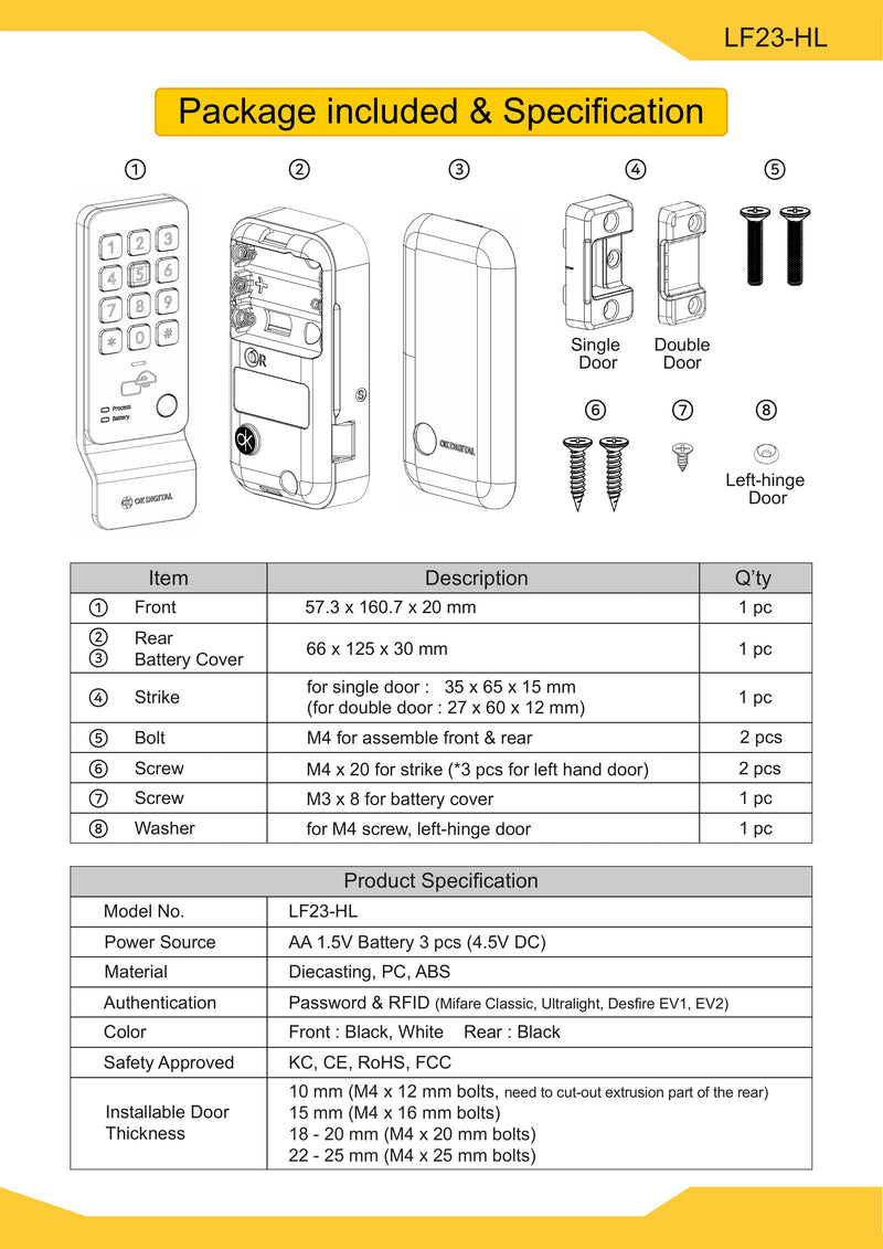 EALF23-HL Smart Digital Lock for Cabinet & Lockers